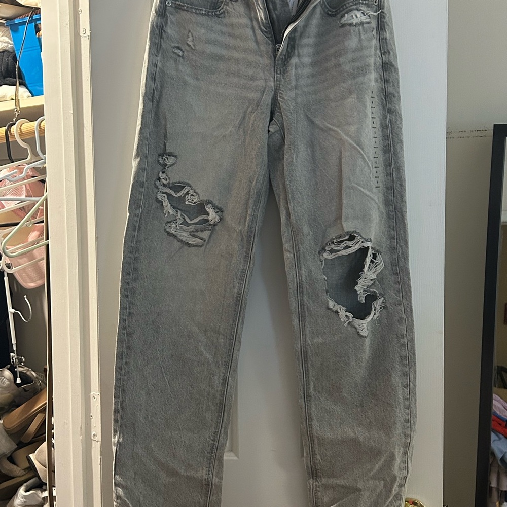 American Eagle Outfitters Distressed Gray Women's Jeans